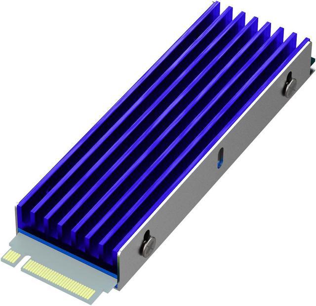 GLOTRENDS M.2 Heatsink PS5 Installation for Large Capacity (1T/2T/4T) 2280  M.2 PCIe NVMe SSD with Double-Sided Flash Chip, 0.24inch(6mm) Thick  Aluminum Body Blue Color 