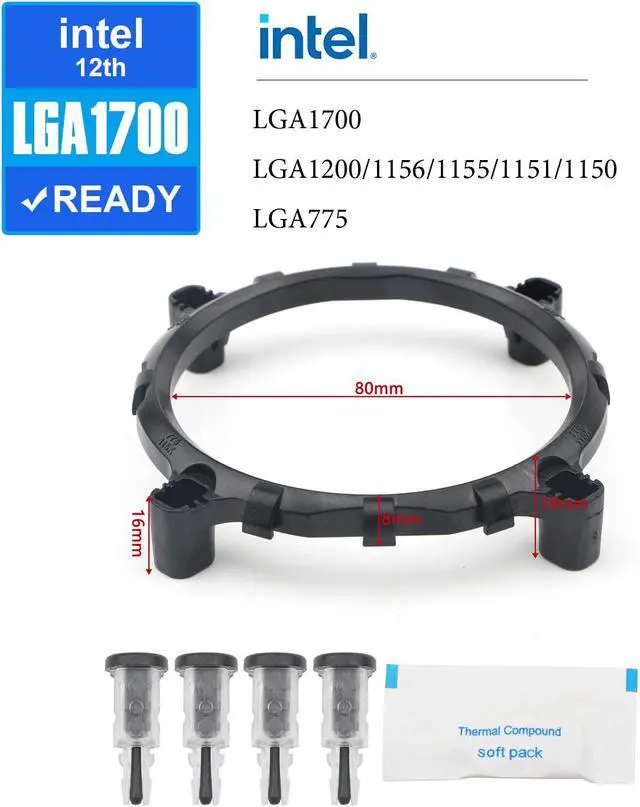 Alt view image 7 of 7 - GLOTRENDS CPU Cooler for 12th Gen Intel CPU LGA 1700 Socket, 4 Heat Pipes, TDP 210W, 4 PIN 120mm PWM Fan, Compatible with LGA 1200/1156/1155/1151/1150/775 Socket