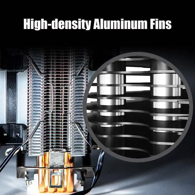 Alt view image 5 of 7 - GLOTRENDS CPU Cooler for 12th Gen Intel CPU LGA 1700 Socket, 4 Heat Pipes, TDP 210W, 4 PIN 120mm PWM Fan, Compatible with LGA 1200/1156/1155/1151/1150/775 Socket