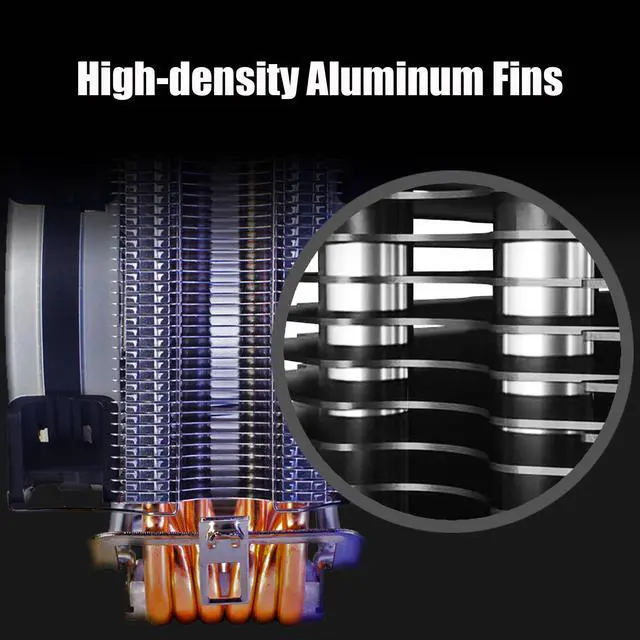 Alt view image 5 of 7 - GLOTRENDS CPU Cooler for 12th Gen Intel CPU LGA1700 Socket, 6 Heat Pipes, TDP 240W, 4 PIN 120mm PWM Fan, Compatible with LGA 1200/1156/1155/1151/1150/775 Socket