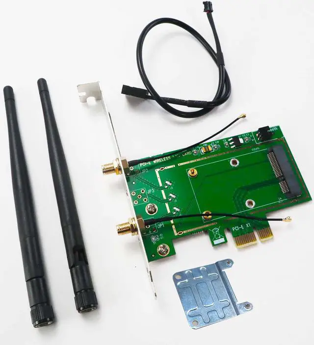 Alt view image 7 of 7 - PCIe X1 to Mini PCIe Wireless Adapter WLAN WiFi 4/5/6/6E (No WiFi Network Card) with SMA Antenna for M.2 Wireless WiFi 802.11a/b/g/n/ac/ax Network Module
