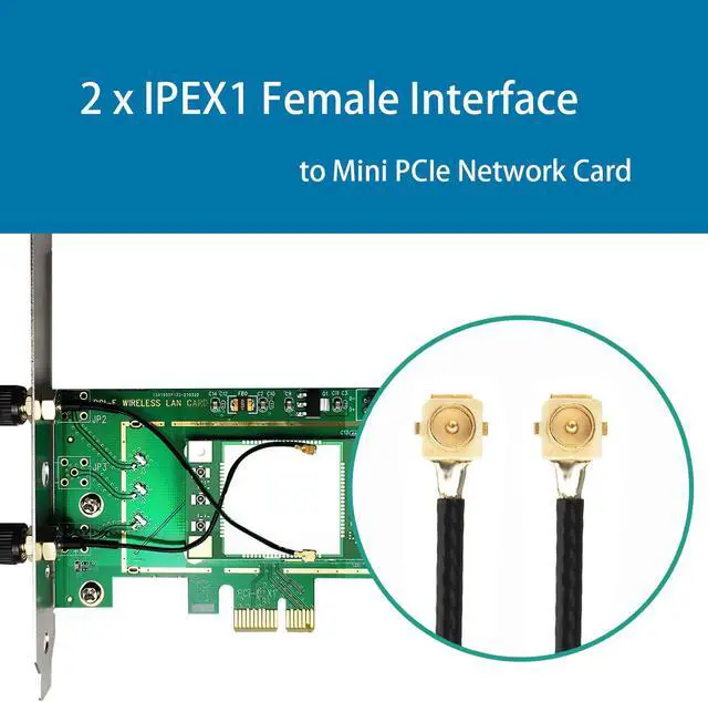 Alt view image 4 of 7 - PCIe X1 to Mini PCIe Wireless Adapter WLAN WiFi 4/5/6/6E (No WiFi Network Card) with SMA Antenna for M.2 Wireless WiFi 802.11a/b/g/n/ac/ax Network Module
