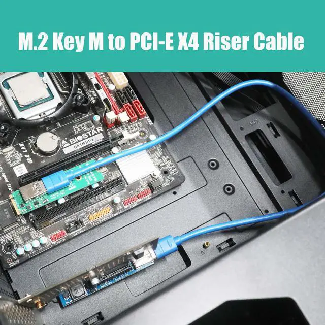 Alt view image 6 of 7 - GLOTRENDS UEX108 600mm M.2 to PCIe X4 Riser Cable (PCIe 3.0 X1 Speed),for PCIe WiFi Card, M.2 PCIe Card, USB PCIe Card, Sound Card, etc