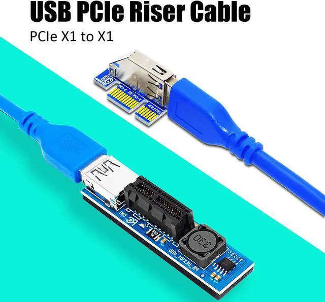 Alt view image 2 of 7 - GLOTRENDS UEX101 600mm PCIe 3.0 X1 Riser Cable for PCIe WiFi Card, M.2 PCIe Card, Firewire Card, USB PCIe Card, Sound Card, etc