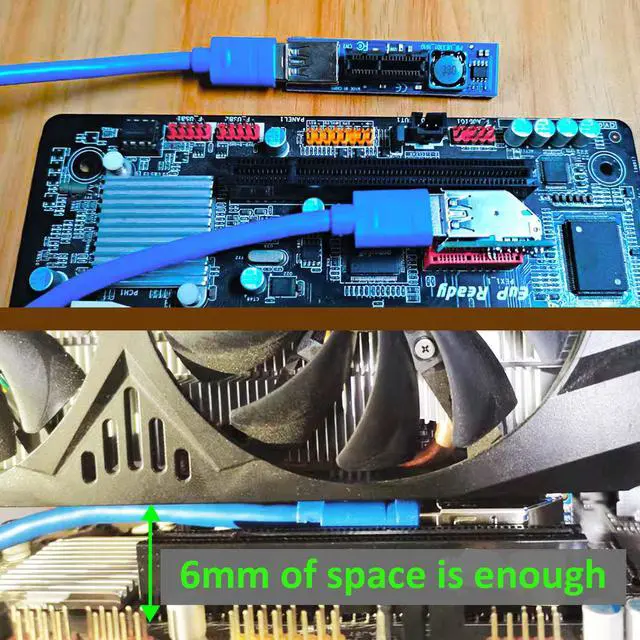 Alt view image 6 of 7 - GLOTRENDS UEX101 600mm PCIe 3.0 X1 Riser Cable for PCIe WiFi Card, M.2 PCIe Card, Firewire Card, USB PCIe Card, Sound Card, etc