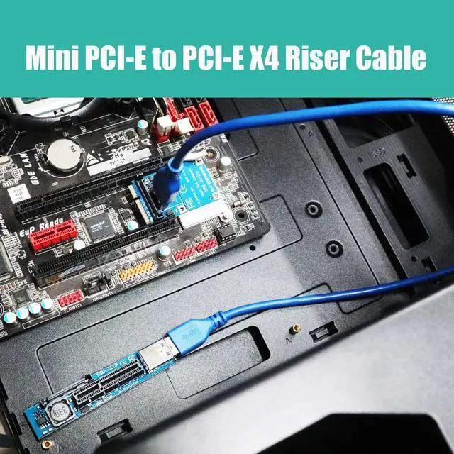 Alt view image 6 of 7 - GLOTRENDS UEX105 600mm Mini PCIe to PCIe X4 Riser Cable (PCIe 3.0 X1 Speed), for PCIe WiFi Card, M.2 PCIe Card, USB PCIe Card, Sound Card, etc