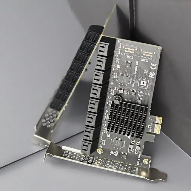 Alt view image 2 of 7 - GLOTRENDS SA3116J 16 Ports PCIe SATA 3.0 Expansion Card, Including SATA Cables and 1:5 SATA Splitter Power Cable, Compatible with Windows,Linux,Mac OS,NAS