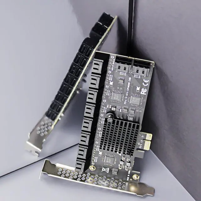Alt view image 2 of 7 - GLOTRENDS SA3120J 20 Ports PCIe SATA 3.0 Expansion Card, Including SATA Cables and 1:5 SATA Splitter Power Cable, Compatible with Windows,Linux,Mac OS,NAS