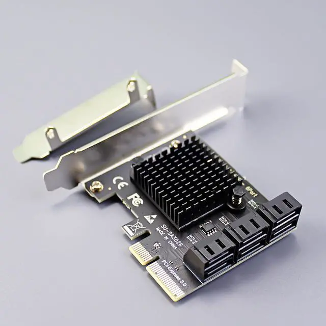 Alt view image 2 of 7 - GLOTRENDS SA3026 6 Ports PCIe X4 SATA 3.0 Expansion Card, Including SATA Cables and 1:5 SATA Splitter Power Cable, Compatible with Windows,Linux,Mac OS,NAS