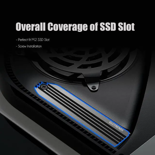 Alt view image 3 of 7 - GLOTRENDS PS5 SSD Heatsink with Copper Heatpipe and PS5 Screw for Playstation 5 Internal PCIe M.2 NVMe 4.0 Gen4 Gaming Memory Black