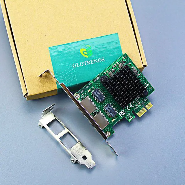 Alt view image 7 of 7 - GLOTRENDS LE8202 2-Port Gigabit PCIe Ethernet Network Card, 2 x RTL8111H Chip, 2 x RJ45 LAN Port, PCIe X1 Installation
