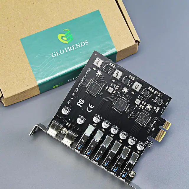 Alt view image 5 of 7 - GLOTRENDS U6A2C 8-Port (2 Type-C+ 6 x Type-A) USB 3.0 5Gbps PCIe Expansion Card for Intel, AMD, and ARM Platform, Compatible with Windows and Linux (Not Support Mac OS)