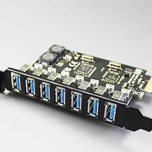 Alt view image 3 of 7 - GLOTRENDS U3057 7-Port USB 3.0 Type-A 5Gbps PCIe Expansion Card for Intel, AMD, and ARM Platform, Compatible with Windows and Linux (Not Support Mac OS)