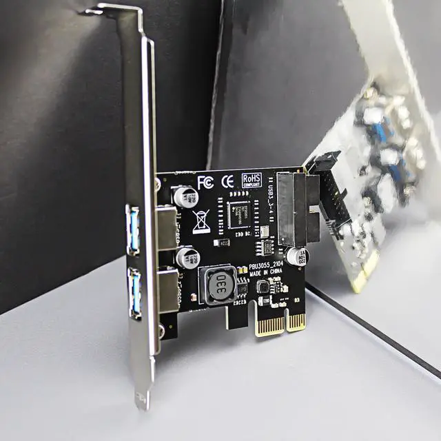 Alt view image 3 of 7 - GLOTRENDS U3055-N 2-Port USB 3.0 and USB Header 5Gbps PCIe Expansion Card for Intel, AMD, and ARM Platform, Compatible with Windows and Linux (Not Support Mac OS)