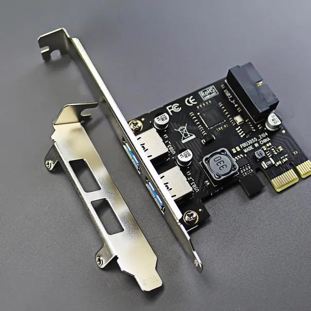 Alt view image 2 of 7 - GLOTRENDS U3055-N 2-Port USB 3.0 and USB Header 5Gbps PCIe Expansion Card for Intel, AMD, and ARM Platform, Compatible with Windows and Linux (Not Support Mac OS)
