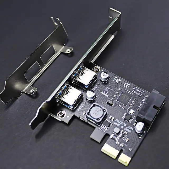 Alt view image 4 of 7 - GLOTRENDS U3055-N 2-Port USB 3.0 and USB Header 5Gbps PCIe Expansion Card for Intel, AMD, and ARM Platform, Compatible with Windows and Linux (Not Support Mac OS)