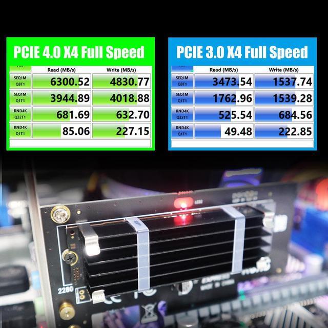 Alt view image 6 of 7 - GLOTRENDS PA09-HS10 M.2 NVMe to PCIe 4.0 X4 Adapter with M.2 Heatsink for 2280/2260/2242/2230 M.2 NVMe SSD