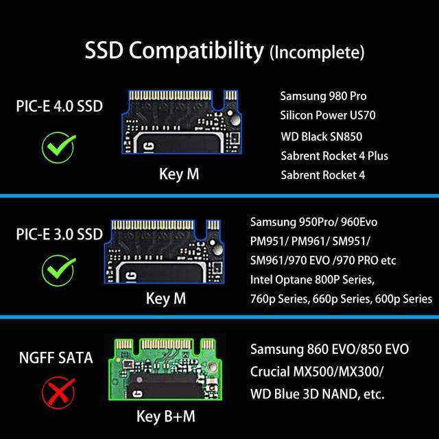 Alt view image 4 of 7 - GLOTRENDS PA09-HS10 M.2 NVMe to PCIe 4.0 X4 Adapter with M.2 Heatsink for 2280/2260/2242/2230 M.2 NVMe SSD