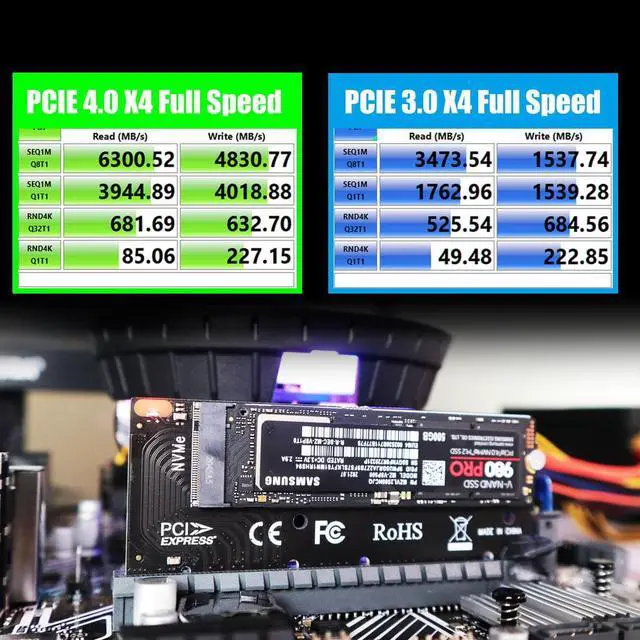 Alt view image 6 of 7 - GLOTRENDS PA05 M.2 NVMe to PCIe 4.0 X4 Adapter, Without Bracket for Compact Case or 2U high Case Installation, for 2280/2260/2242/2230 M.2 NVMe SSD