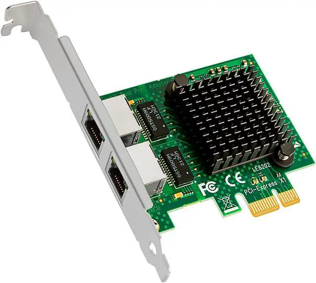 Main image of GLOTRENDS LE8202 2-Port Gigabit PCIe Ethernet Network Card, 2 x RTL8111H Chip, 2 x RJ45 LAN Port, PCIe X1 Installation