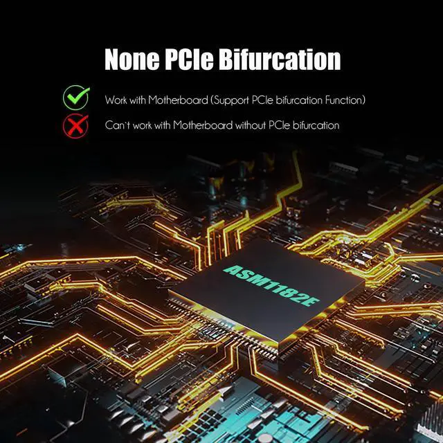 Alt view image 3 of 7 - GLOTRENDS PA21 Dual M.2 NVMe to PCIe X8 4.0 Adapter Card without PCIe Bifurcation Function, Support 22110/2280/2260/2242/2230 Size