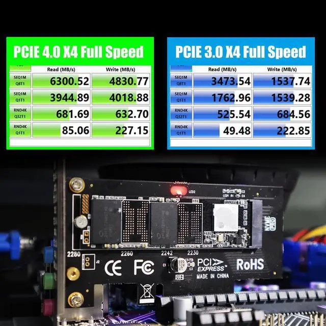 Alt view image 5 of 7 - GLOTRENDS PA09 M.2 NVMe to PCIe 4.0 X4 Adapter for 2230/2242/2260/2280 M.2 NVMe SSD, PCIe X4 Installation