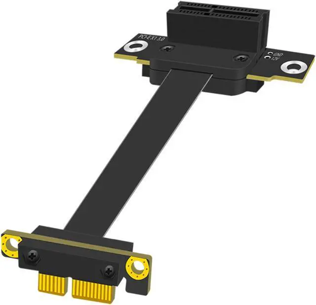 Main image of GLOTRENDS PCIe 3.0 X1 Riser Cable, 32PIN Full Function Features, Dual 90 Degree Angle (100MM)