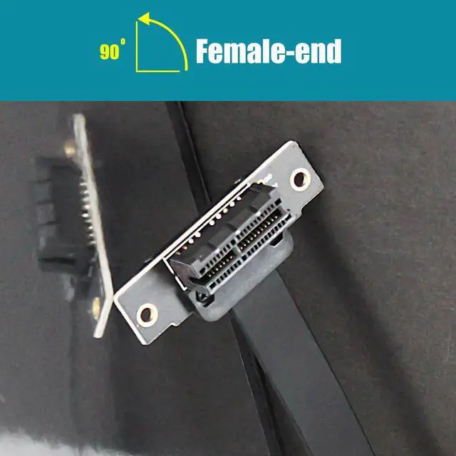 Alt view image 3 of 7 - GLOTRENDS PCIe 3.0 X1 Riser Cable, 32PIN Full Function Features, Dual 90 Degree Angle (100MM)