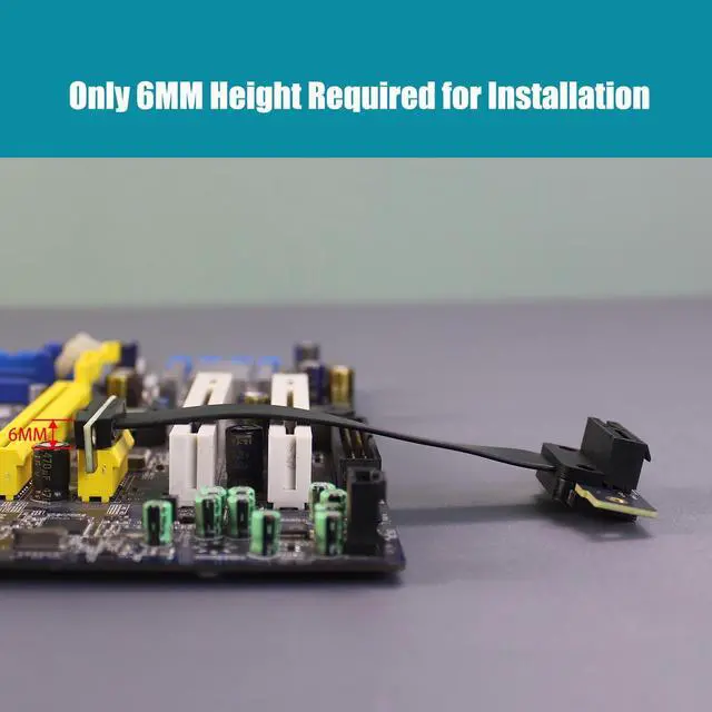 Alt view image 6 of 7 - GLOTRENDS PCIe 3.0 X1 Riser Cable, 32PIN Full Function Features, Dual 90 Degree Angle (100MM)