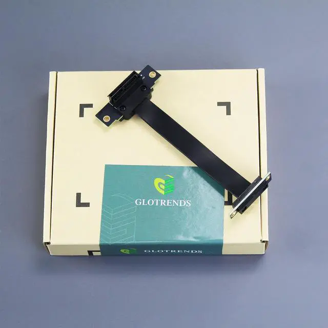 Alt view image 7 of 7 - GLOTRENDS PCIe 3.0 X1 Riser Cable, 32PIN Full Function Features, Dual 90 Degree Angle (100MM)