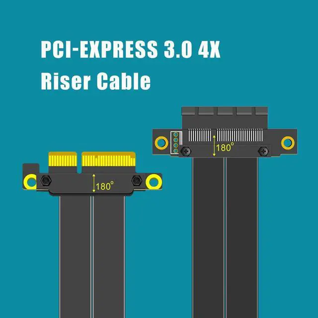 Alt view image 2 of 7 - GLOTRENDS 300mm PCIe 3.0 X4 Riser Cable for M.2, WiFi, Firewire, USB, Sound Cards, etc
