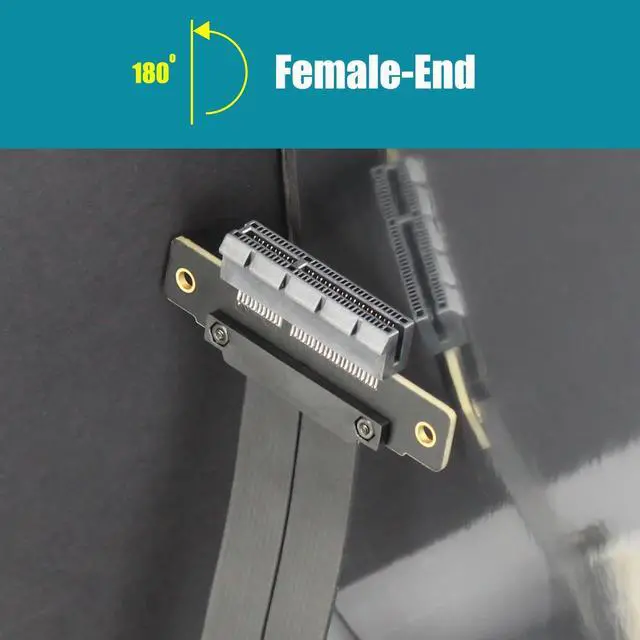 Alt view image 3 of 7 - GLOTRENDS 300mm PCIe 3.0 X4 Riser Cable for M.2, WiFi, Firewire, USB, Sound Cards, etc