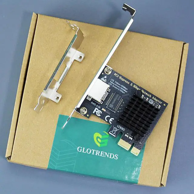 Alt view image 7 of 7 - GLOTRENDS LE8105 2.5Gbps PCIe Ethernet Network Card, RTL8125BG Chip, RJ45 LAN Port, PCIe X1 Installation
