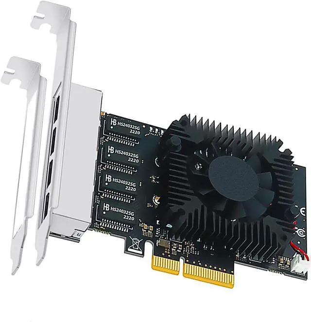 Main image of GLOTRENDS LE8245F 4-Port PCIe Ethernet Network Card (Two 2.5Gbps Ports + Two 100/1000Mbps Ports), 4 x RTL8125BG Chip, 4 x RJ45 LAN Port, PCIe X4 Installation