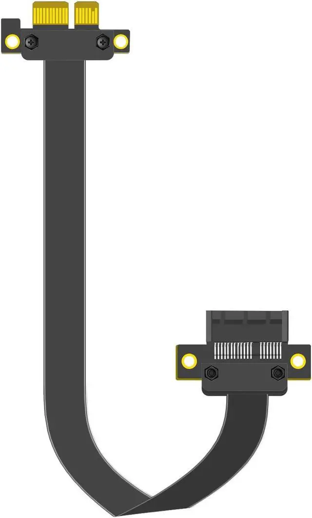 Main image of GLOTRENDS PCIe 3.0 X1 Riser Cable, 32PIN Full Function Features, Dual 180 Degree Right Angle (200MM)