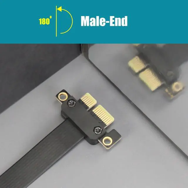 Alt view image 3 of 7 - GLOTRENDS PCIe 3.0 X1 Riser Cable, 32PIN Full Function Features, Dual 180 Degree Right Angle (300MM)