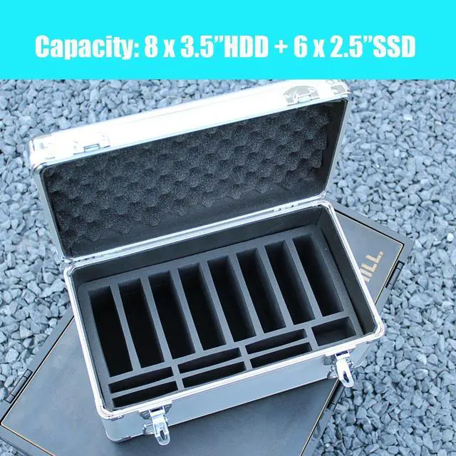 Alt view image 4 of 7 - GLOTRENDS Hard Drive Storage Box for Hard Drive Desktop Orgnizer, Space for 8x3.5" and 6x2.5" hard drive