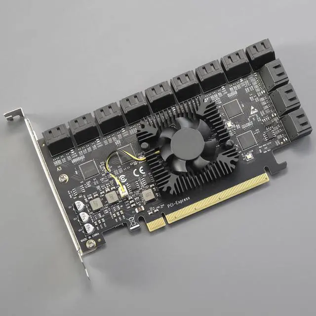 Alt view image 2 of 7 - GLOTRENDS SA3824A 24-port PCIe 3.0 X8 SATA Expansion Card, Compatible with Windows,Linux,Mac OS,NAS