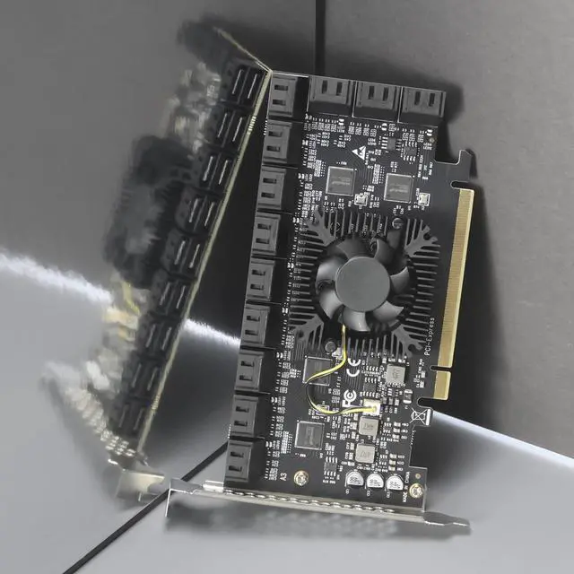 Alt view image 3 of 7 - GLOTRENDS SA3824A 24-port PCIe 3.0 X8 SATA Expansion Card, Compatible with Windows,Linux,Mac OS,NAS