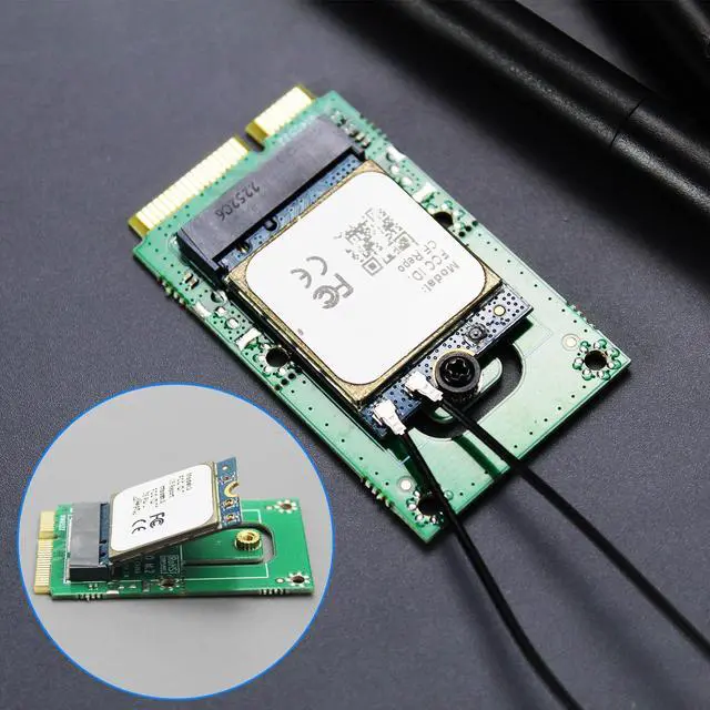 Alt view image 2 of 7 - GLOTRENDS WA03 M.2 Key E to Mini PCIe WiFi Adapter for M.2 WiFi 4/5/6/6e/7 Module, with 3.5-dBi SMA Antenna Kits