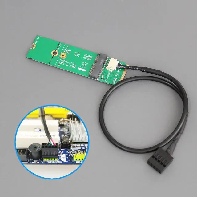Alt view image 4 of 7 - GLOTRENDS WA04 M.2 Key E to Key M WiFi Adapter for M.2 WiFi 4/5/6/6e/7 Module, with 3.5-dBi SMA Antenna Kits