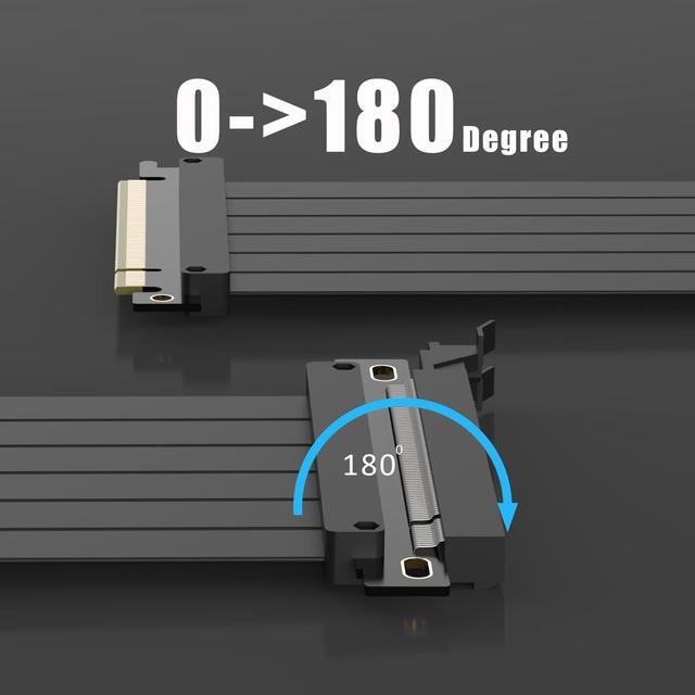 Alt view image 5 of 7 - GLOTRENDS PCIe 3.0 X16 Riser Cable, Compatible with NVIDIA-RTX 2000/GTX1600 Series, AMD-RX6000/5000/500/400/Vega Series, etc.