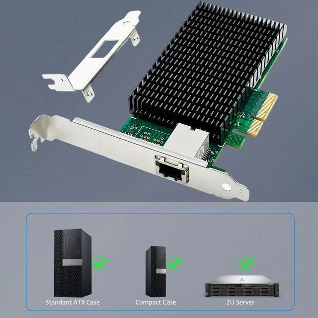 Alt view image 6 of 7 - GLOTRENDS ST7381 1-Port 10G RJ45 Ethernet Network Card with Intel X550 Controller, PCIE 3.0 X4 Interface, Support Windows 11/10/Windows Server/Linux/ESX/VMware ESXi(Not Support Mac OS)