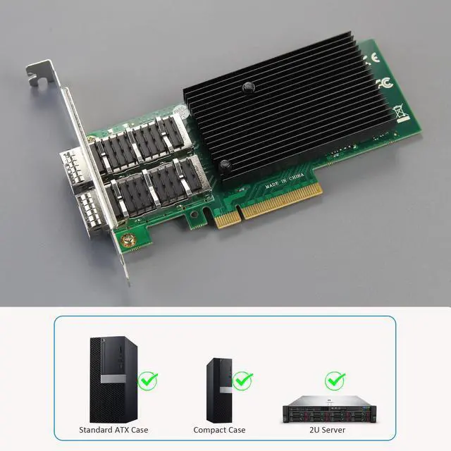 Alt view image 5 of 7 - GLOTRENDS ST7384 2-Port QSFP+ VPI 56Gb FDR InfiniBand and 40Gb Ethernet Network Card with Mellanox ConnectX-3 Controller, PCIe 3.0 X8 Interface, Support InfiniBand RDMA/RDMA (RoCE v2)