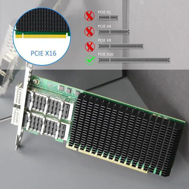 Alt view image 6 of 7 - GLOTRENDS ST7336 2-Port QSFP28 VPI 100Gb EDR InfiniBand and Ethernet Network Card with Mellanox ConnectX-4 Controller, PCIe 3.0 X16 Interface, Support InfiniBand RDMA/RDMA (RoCE v2)