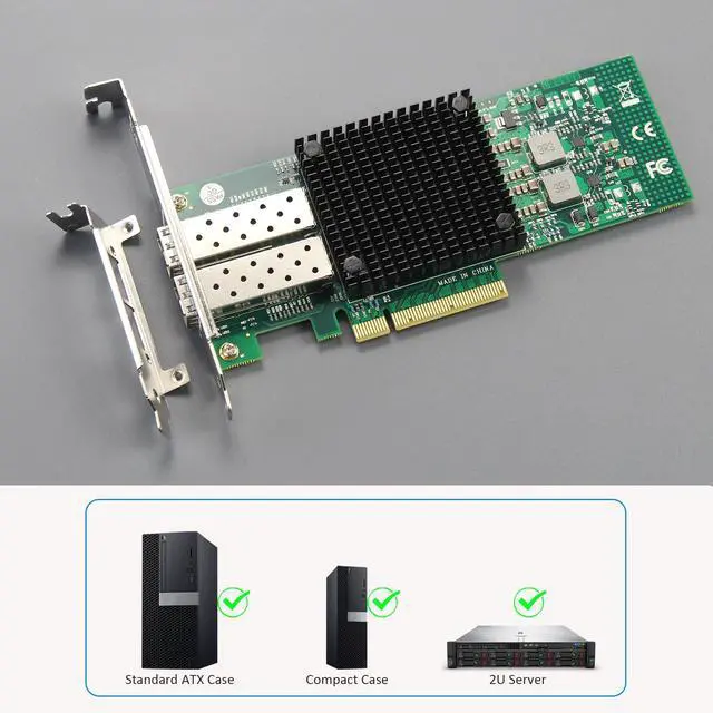 Alt view image 6 of 7 - GLOTRENDS ST7286 2-Port 10Gb SFP+ Server Network Card with Mellanox ConnectX-3 Controller, PCIe 3.0 X8 Interface, Support RDMA (RoCE v2), Not Infiniband