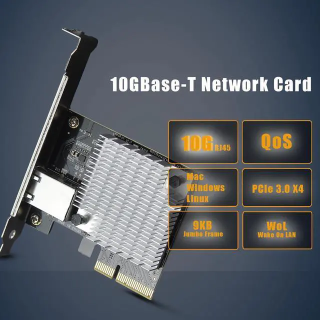 Alt view image 2 of 7 - GLOTRENDS ST7357 10Gb PCI-E NIC Network Card, Single Copper RJ45 Port, with Aquantia AQtion AQC107 Chip, Support MAC OS/Windows/Linux/ESX