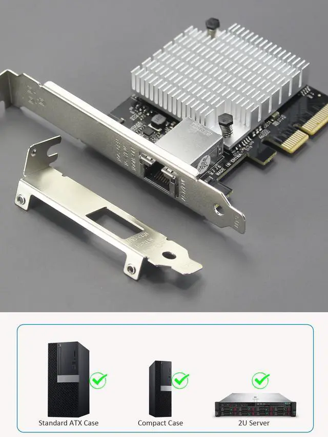Alt view image 5 of 7 - GLOTRENDS ST7357 10Gb PCI-E NIC Network Card, Single Copper RJ45 Port, with Aquantia AQtion AQC107 Chip, Support MAC OS/Windows/Linux/ESX