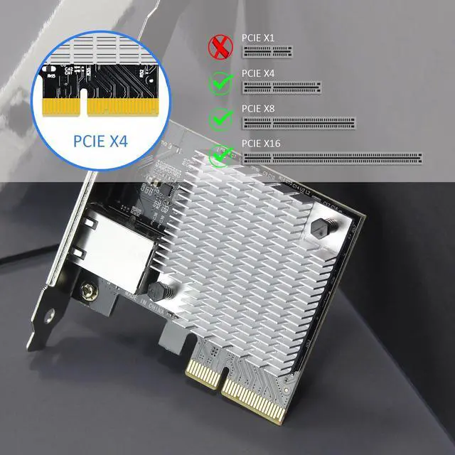 Alt view image 6 of 7 - GLOTRENDS ST7357 10Gb PCI-E NIC Network Card, Single Copper RJ45 Port, with Aquantia AQtion AQC107 Chip, Support MAC OS/Windows/Linux/ESX
