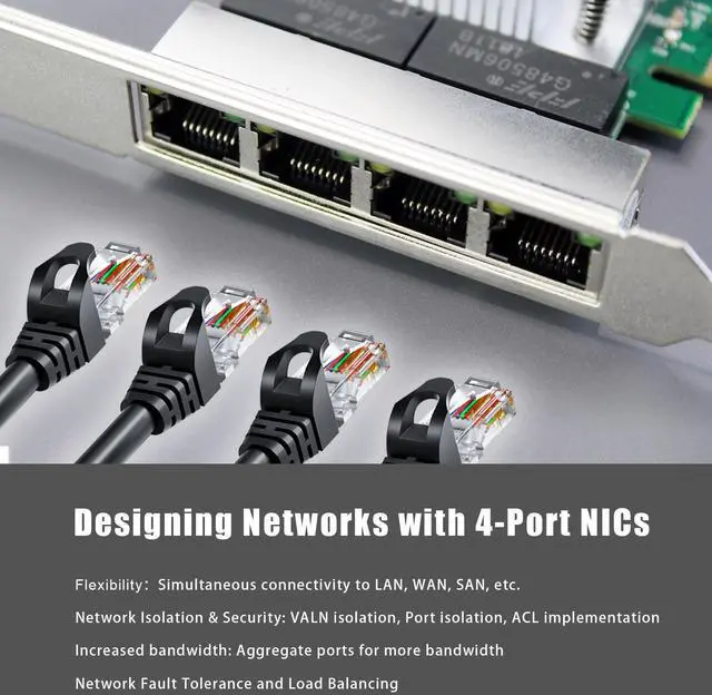 Alt view image 3 of 7 - GLOTRENDS ST7387 4-Port Gigabit PCIe Ethernet Network Card, 4 x RTL8111H Chip, 4 x RJ45 LAN Port, PCIe X1 Installation